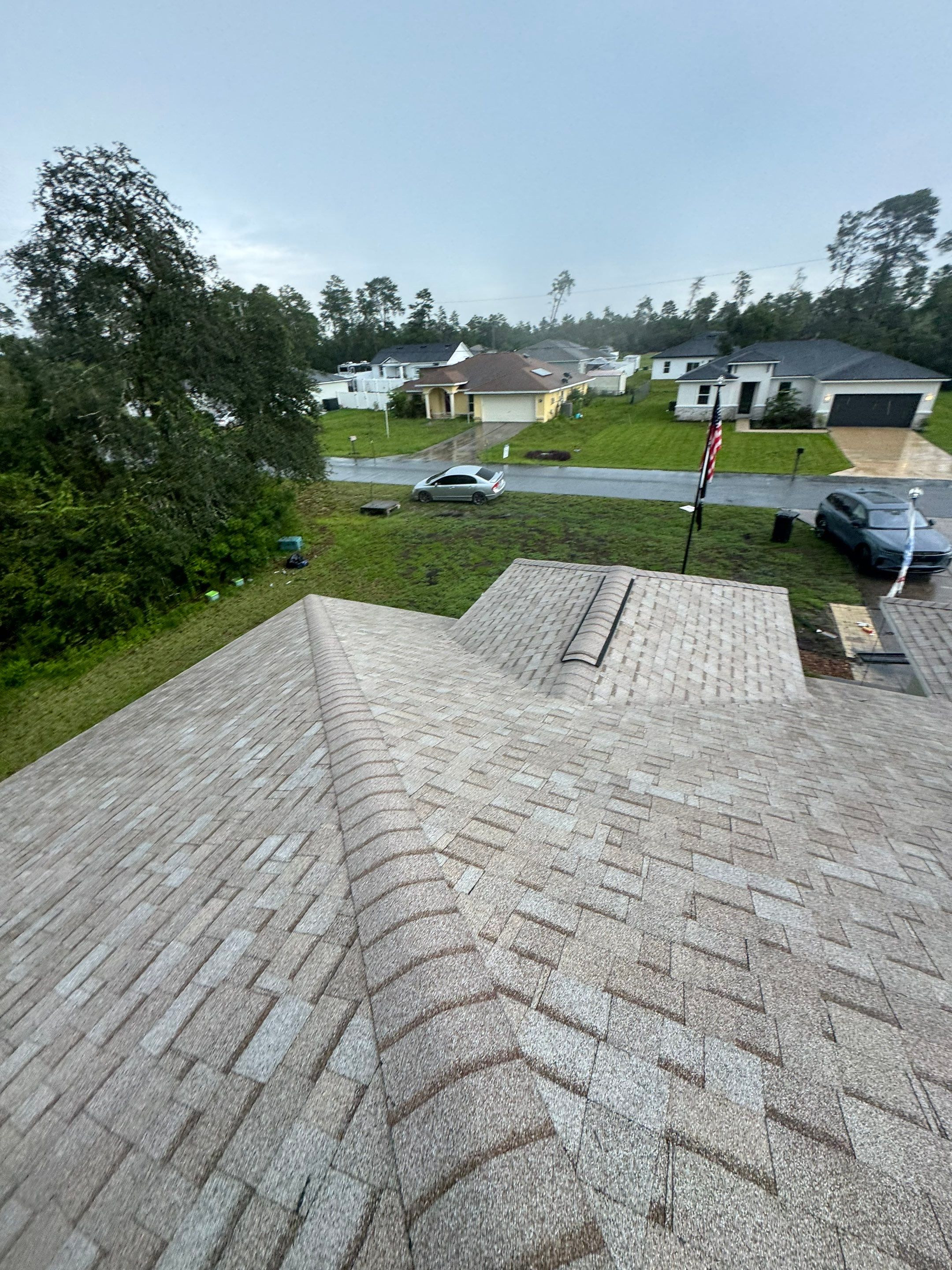 Amber Color Shingles on a new Ocala Reroof by Brehm Roofing