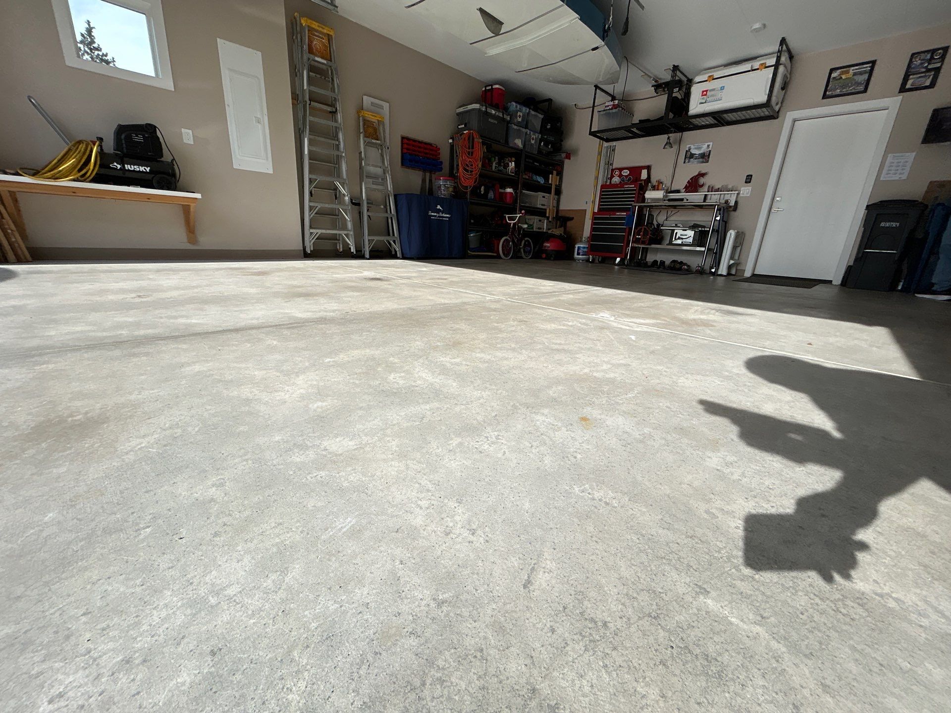 Custom Claystone Hybrid Polyurea Garage Floor Coating in Spokane by Croc Coatings, LLC
