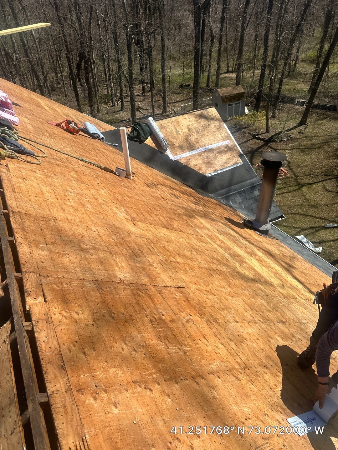 Residential Roofing Installation using Owens Corning TruDefinition Duration AR - Estate Gray & New Harvey Windows by A Plus Exterior