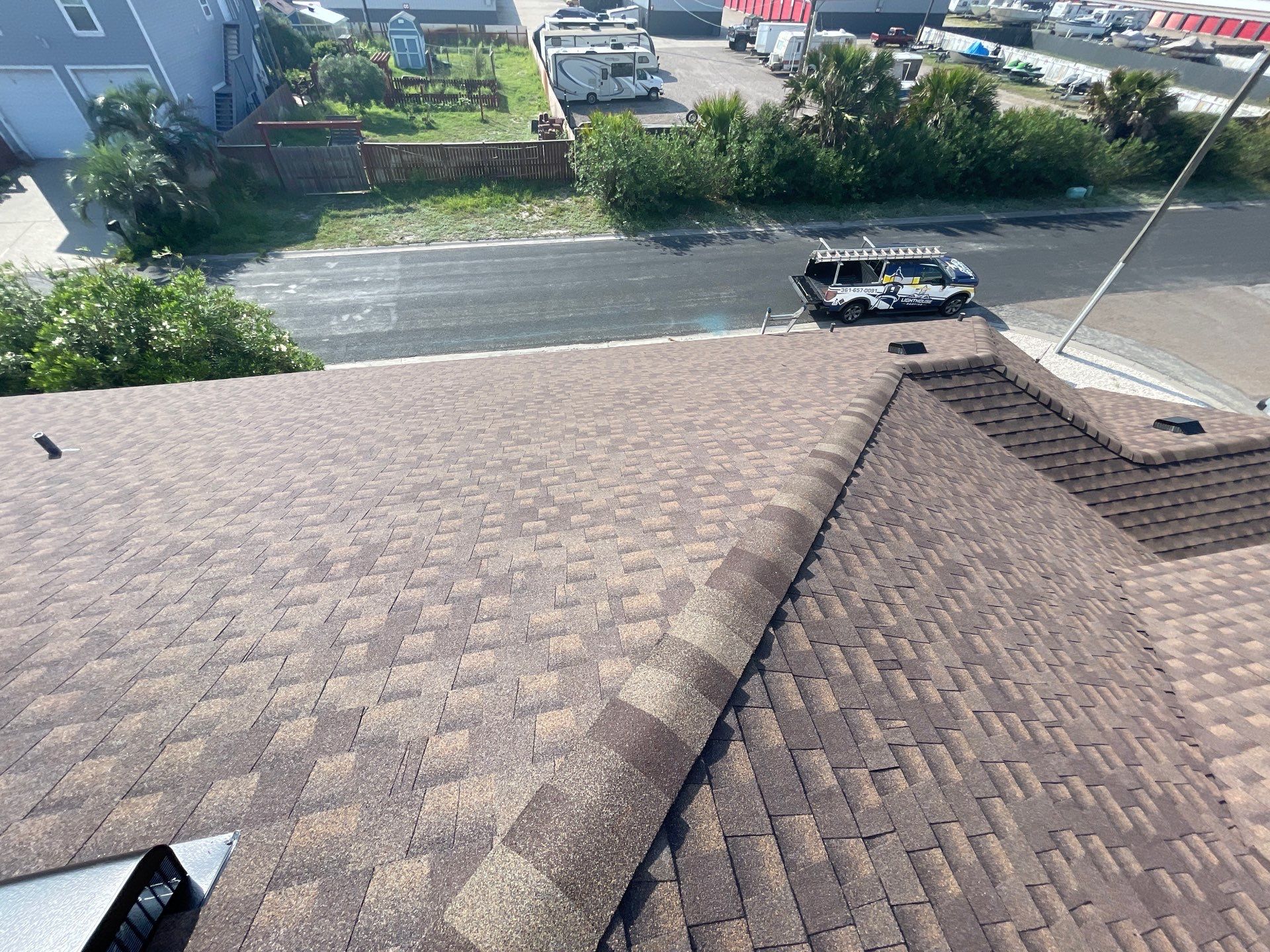 Residential Roofing Installation using GAF HDZ Barkwood by Lighthouse Roofing