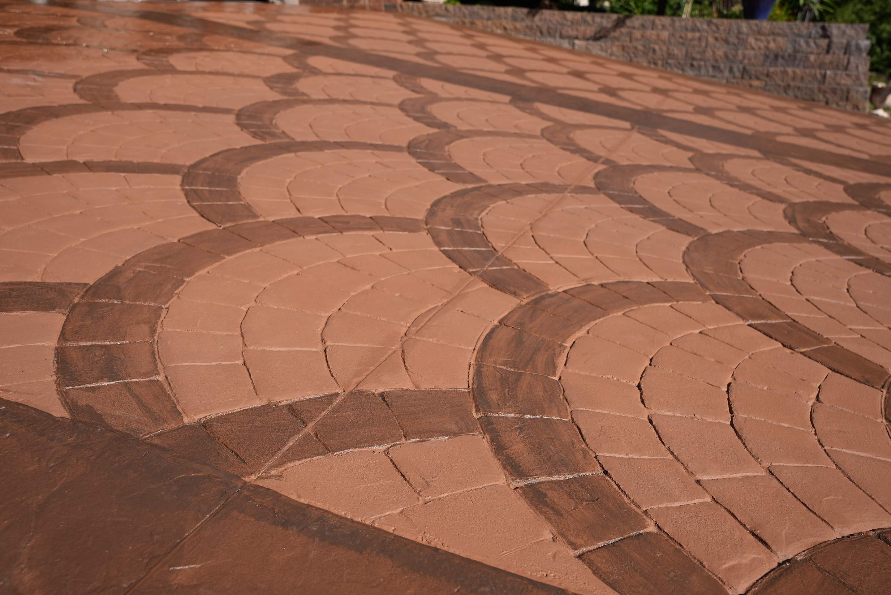 Mehta | Tiled Driveway with Sealer & Retaining Wall  by Jireh Asphalt & Concrete Inc 