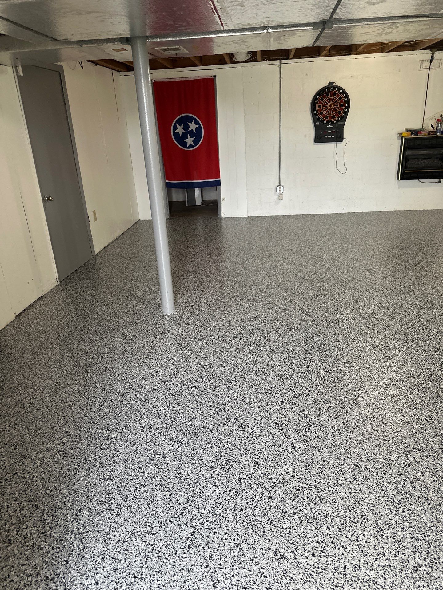 Basement Floor Coating using Silverton by My Garage Floor Guys