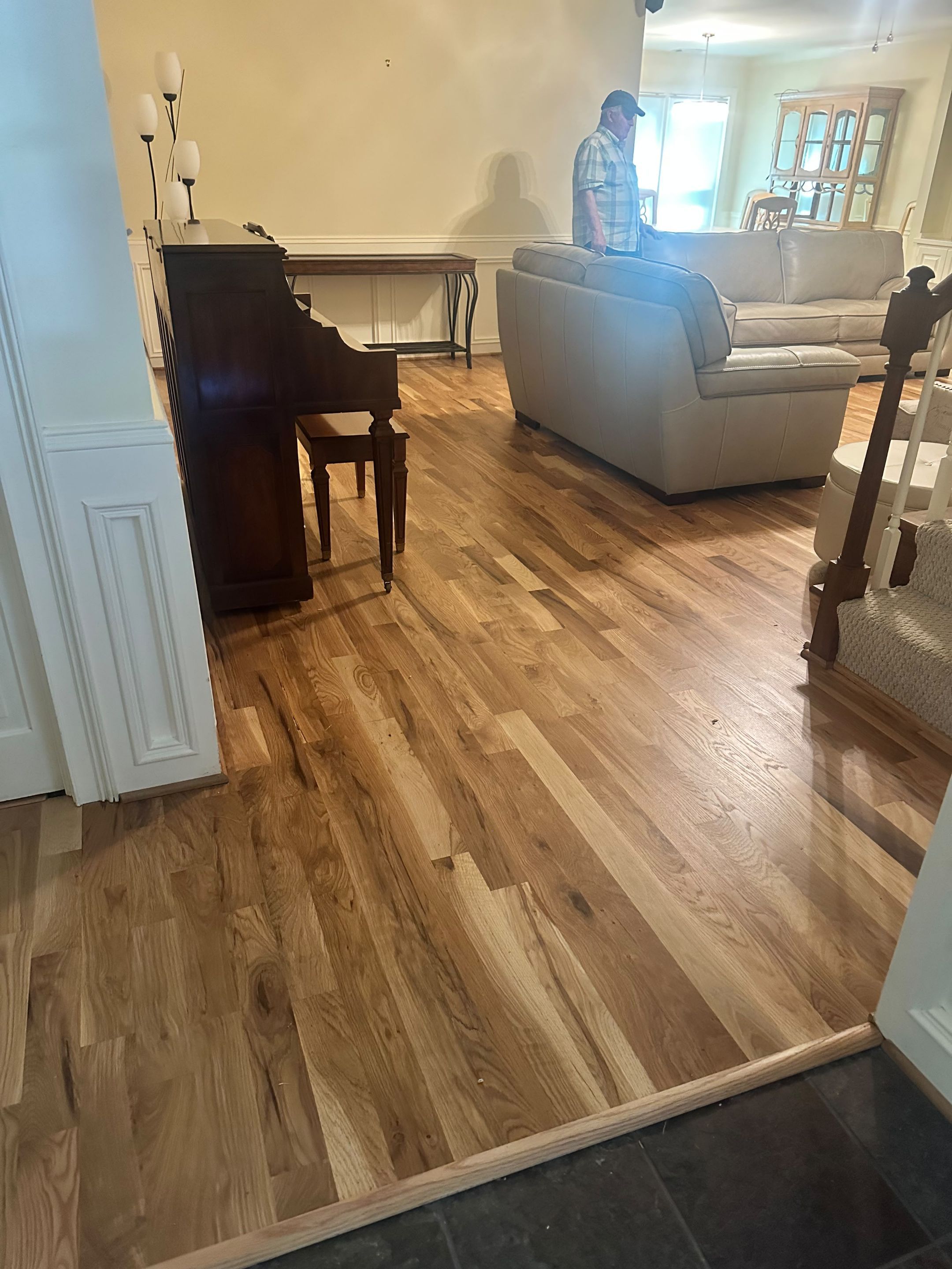 Natural Oak Hardwood Flooring Installation and site on finish Throughout Roswell Home by Flooring Xpress CO 