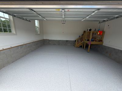Custom Polyaspartic FLake Garage  by Endure Concrete Coatings