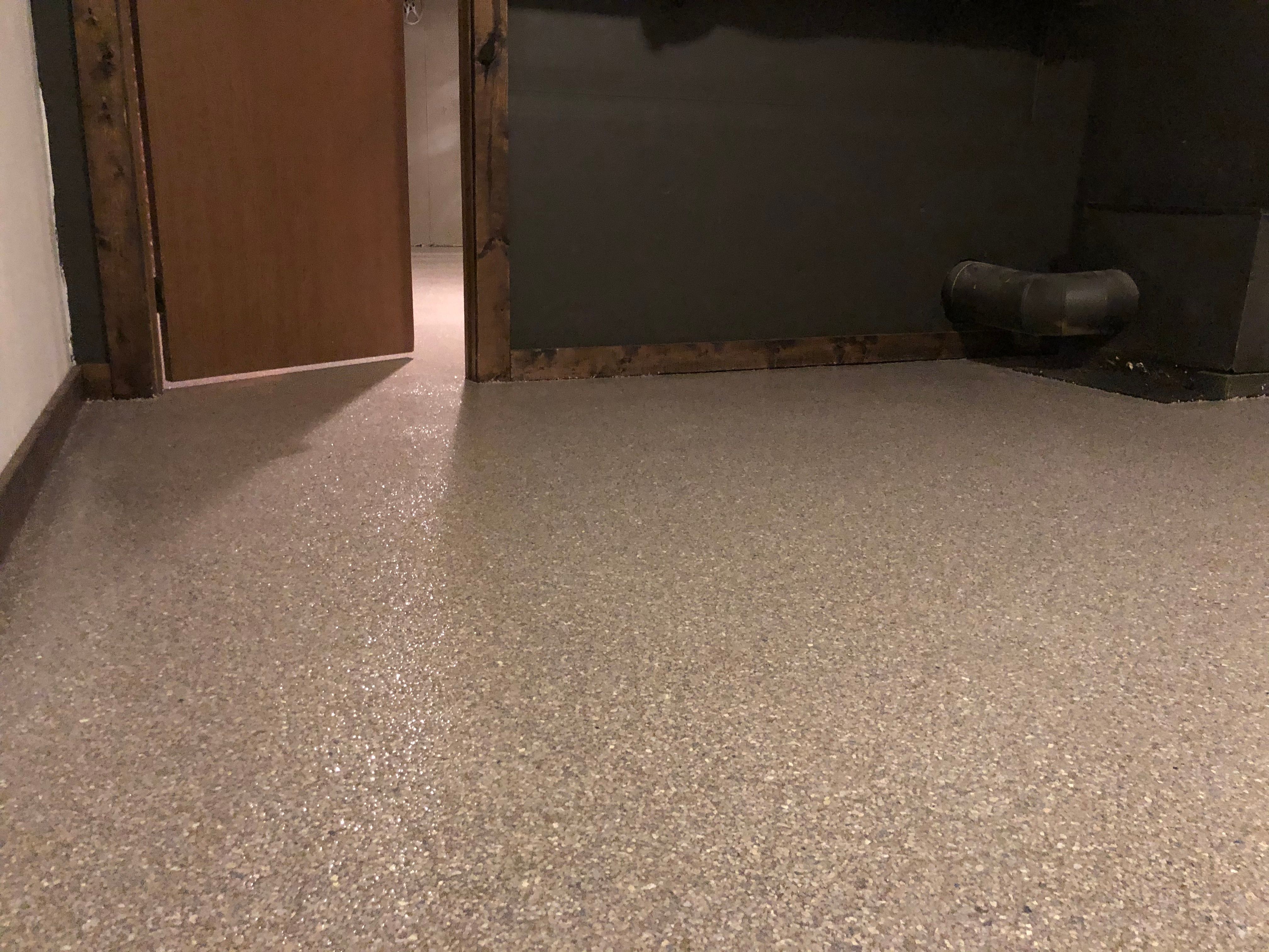 Basement Floor using Fieldstone by Your1DayFloor.com