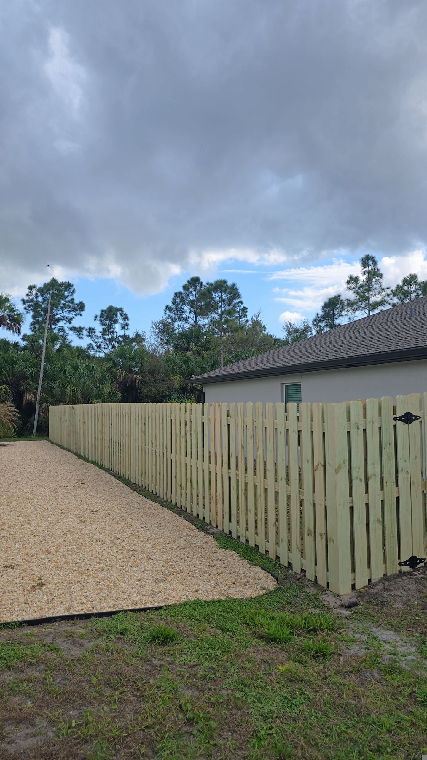 Wood Shadowbox Install in North Port by True Fence LLC