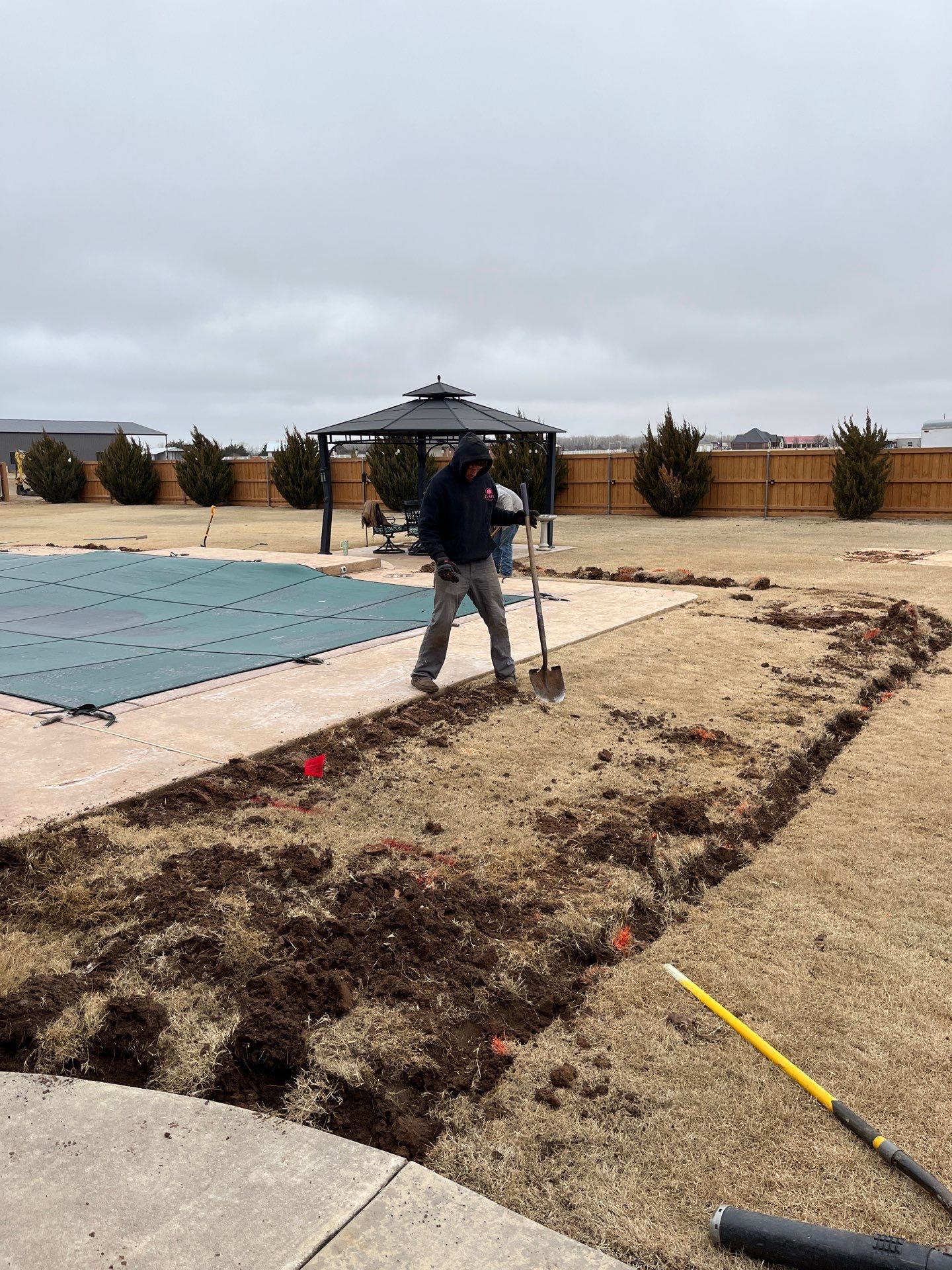 Landscape installation w/ irrigation and landscape lighting by Clays Services Inc