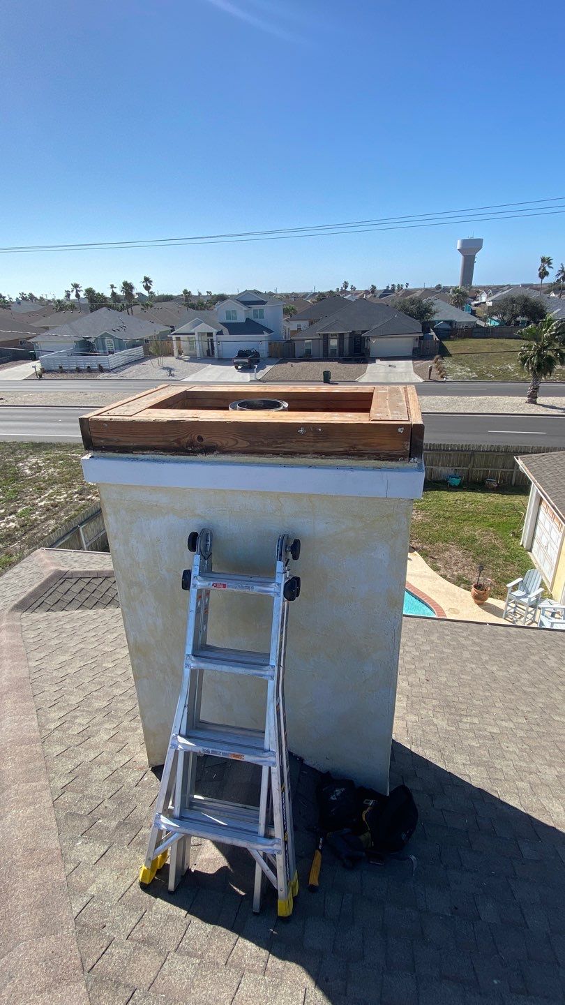 Chimney Cap Replacement  using Custom Fabricated Steel by Lighthouse Roofing