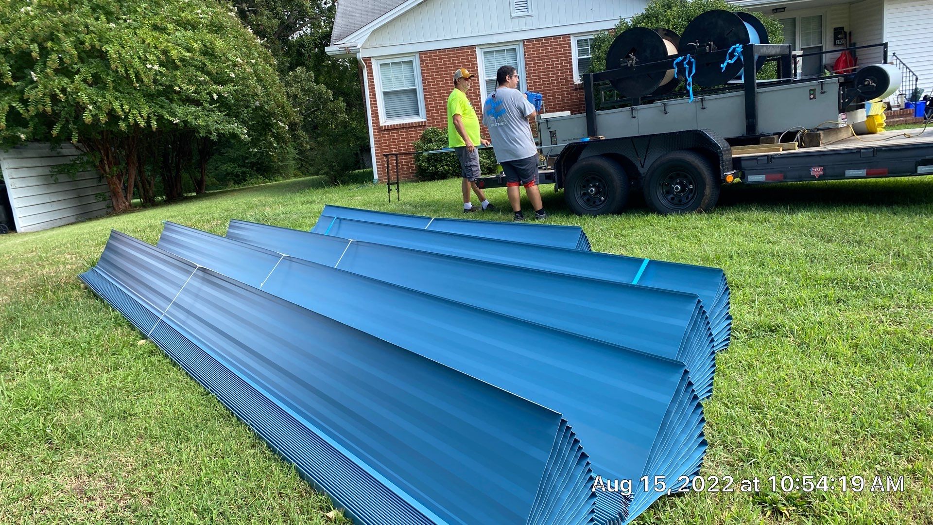 Carolina Blue Standing Seam Roof by Just In Time Roofing and Restoration