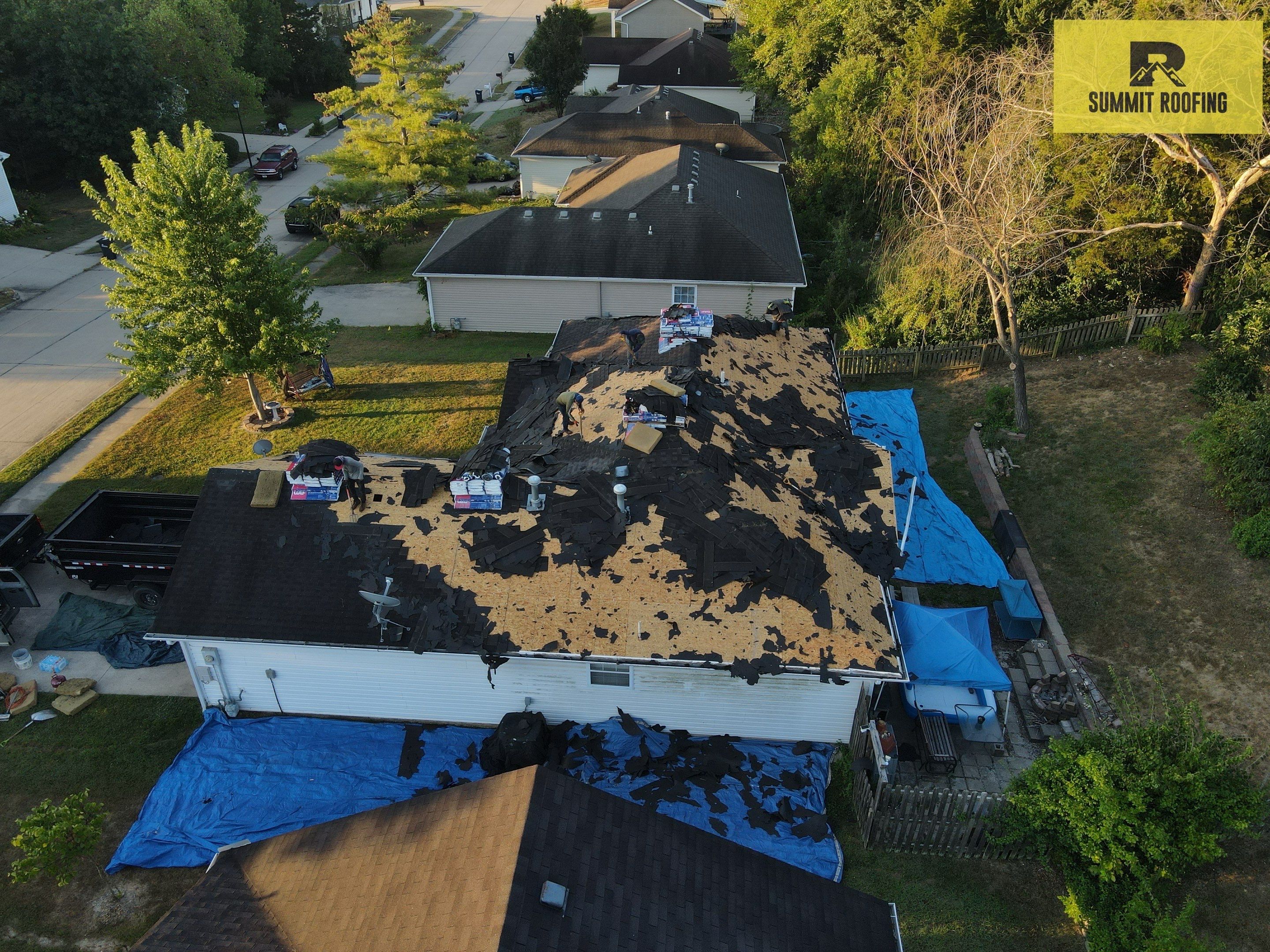 Architectural Shingle Roof Replacement and Decking Repair in Columbia by Summit Roofing