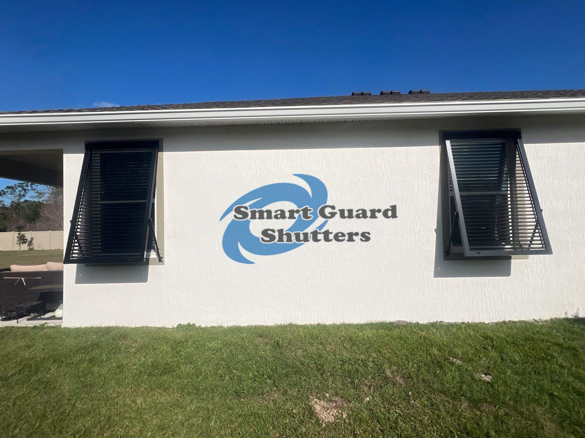 Impact Bahamas in MATTE Jet Black by Smart Guard Shutters