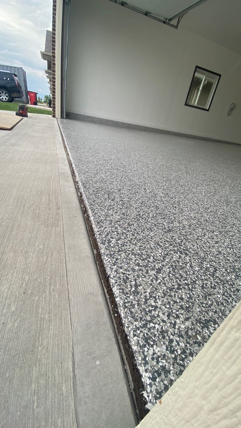 Garage using Slate Stone by Select Painting, Coatings & Garage Cabinets