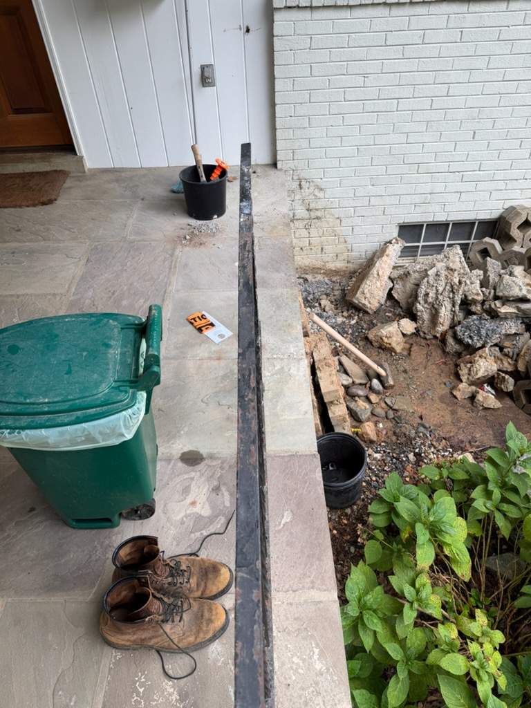 Custom Black Metal Railings for Chevy Chase Stone Porch by Capitol Iron Works