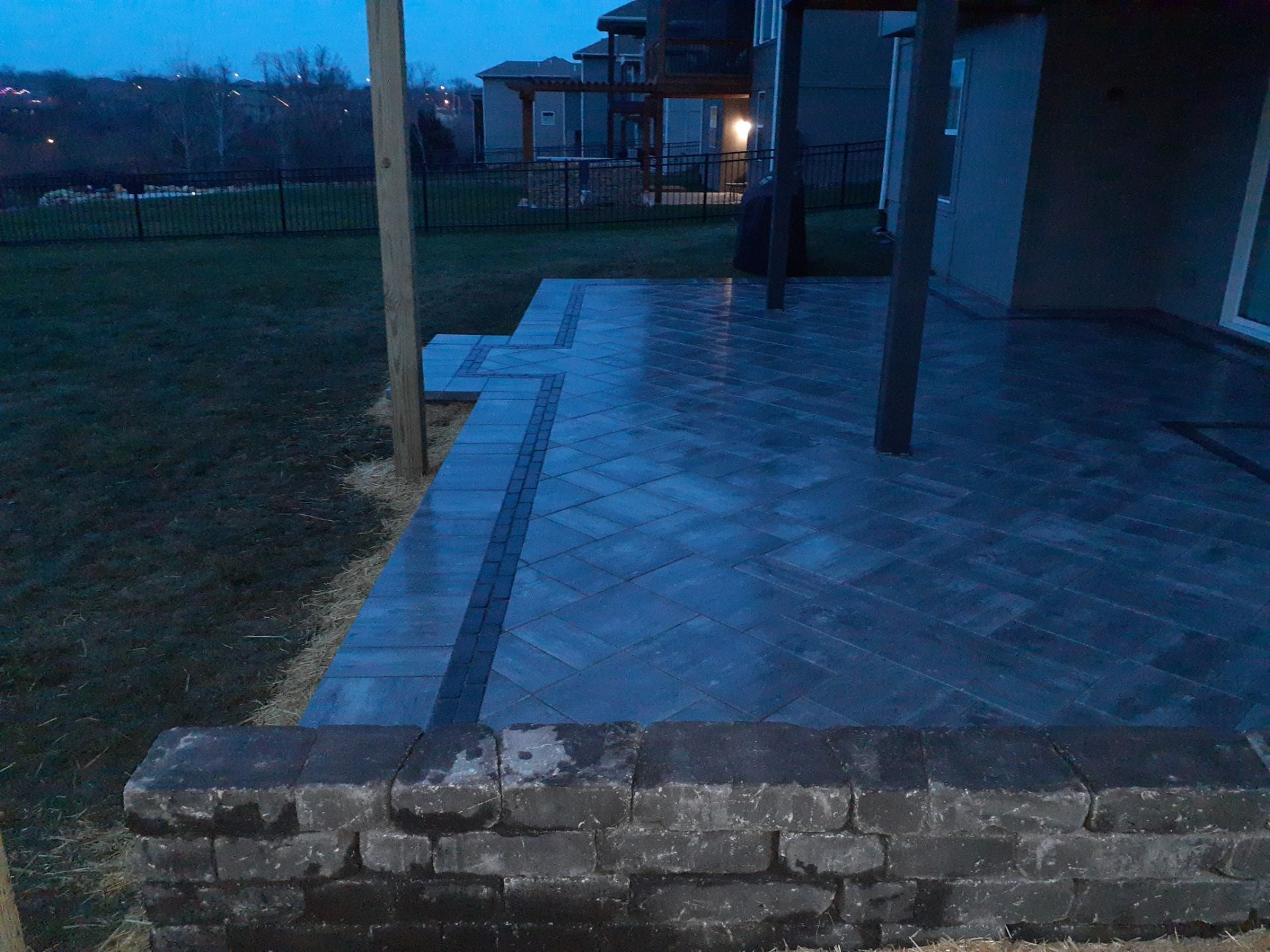 Back Yard Paver Patio by LAND ESCAPES LLC