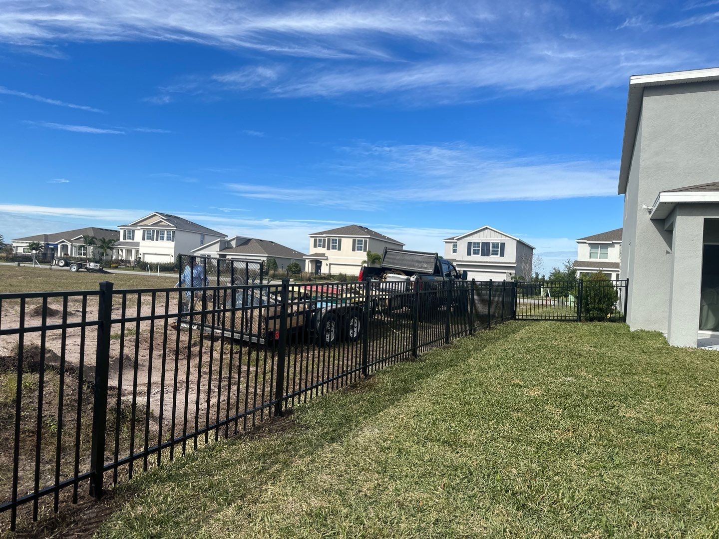 Aluminum Fence Installation using Black 3 Rail Aluminum Fence by Asap fence and gates, LLC