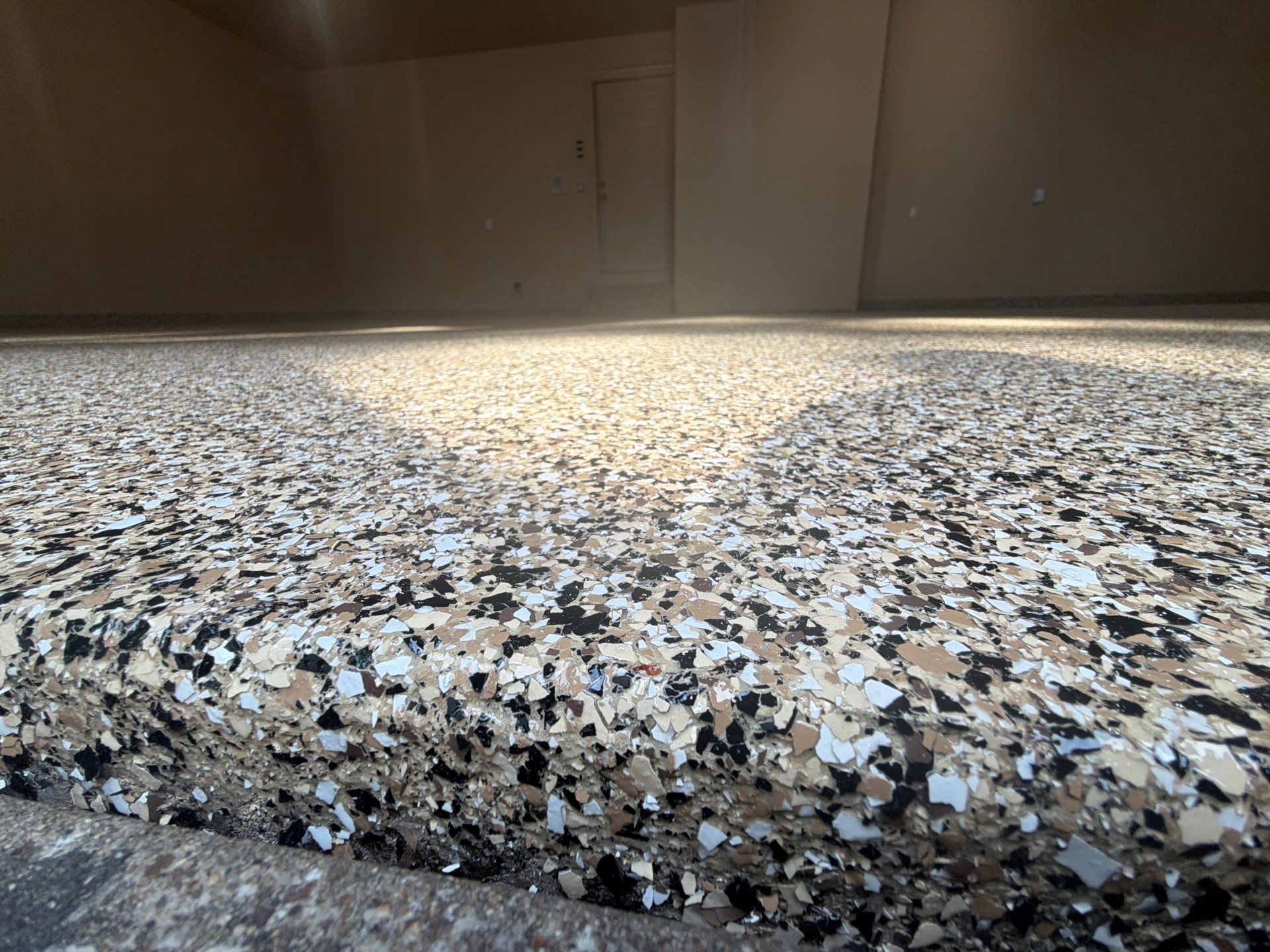 Multi-Colored Epoxy Flake Garage Floor Coating in Norton Shores by Gordon Painting