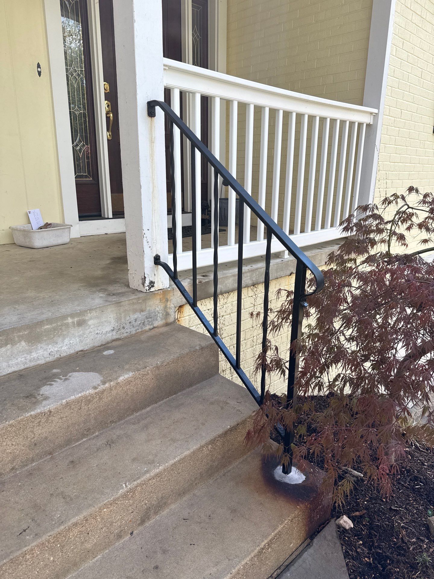 Modern Exterior Steel Handrails – Residential Entrance – Bethesda, MD by Capitol Iron Works
