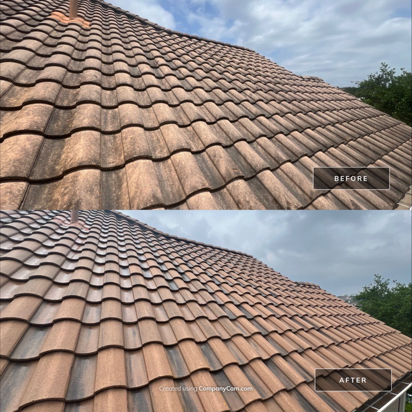 Tile Roof Wash Project in San Antonio by Bright Choice