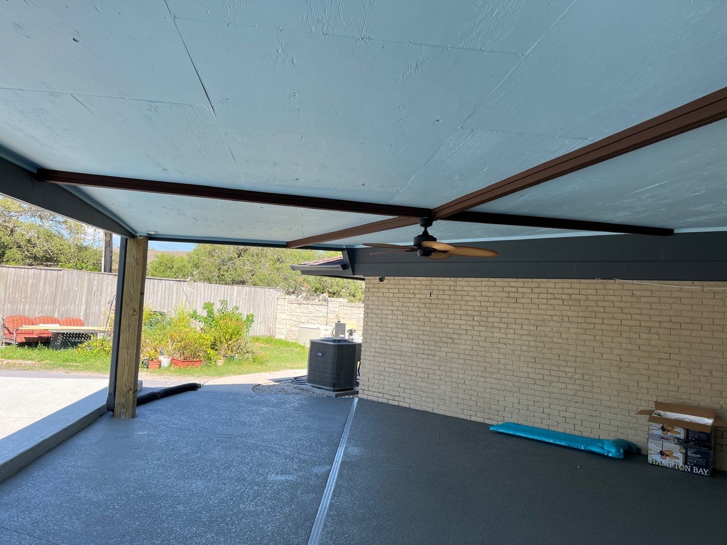 Beautiful pool side build by Bayfront Roofing and Construction