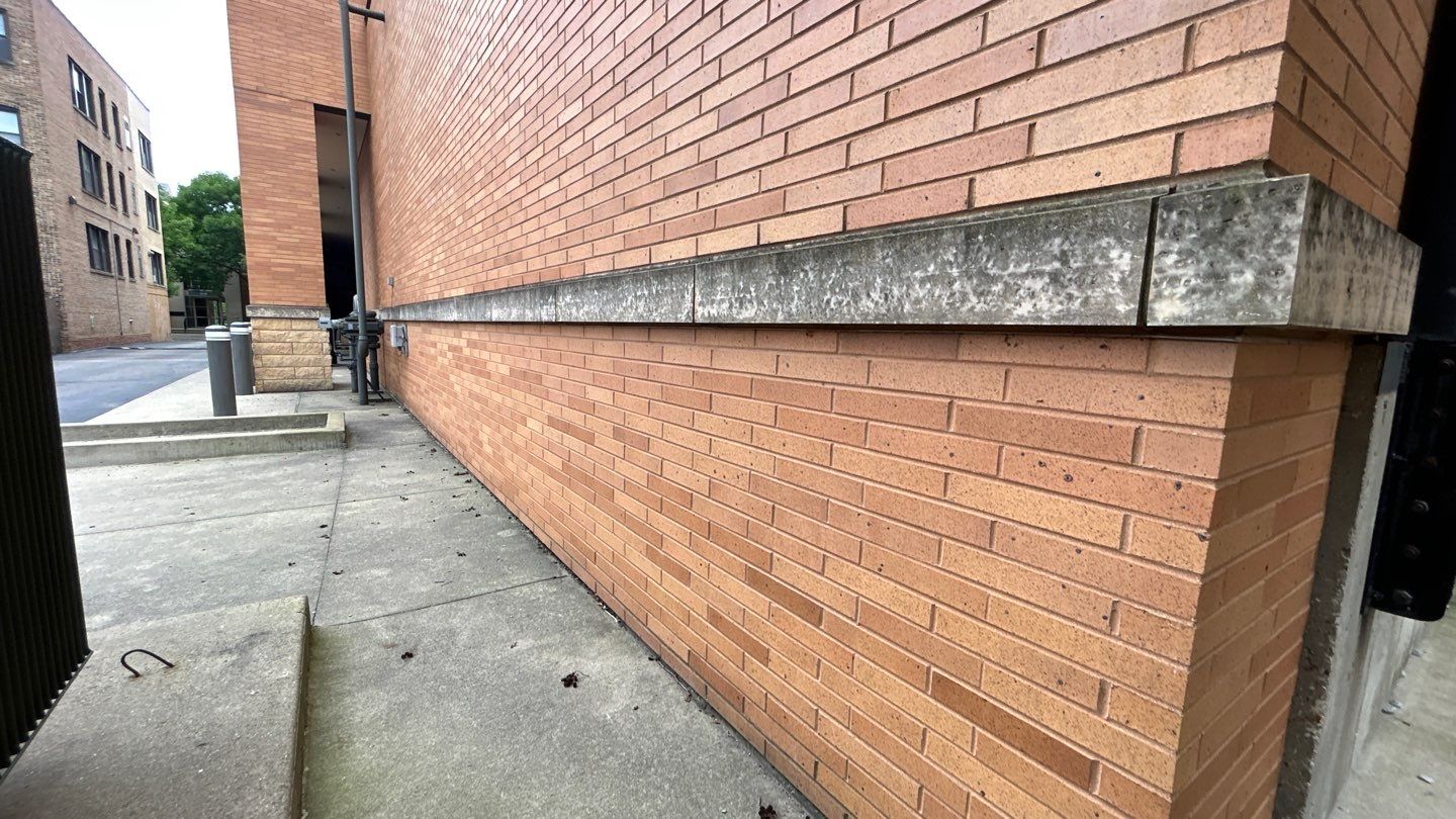 natural stone using Algaecide, soft wash soap by Northern Power Washing LLC.