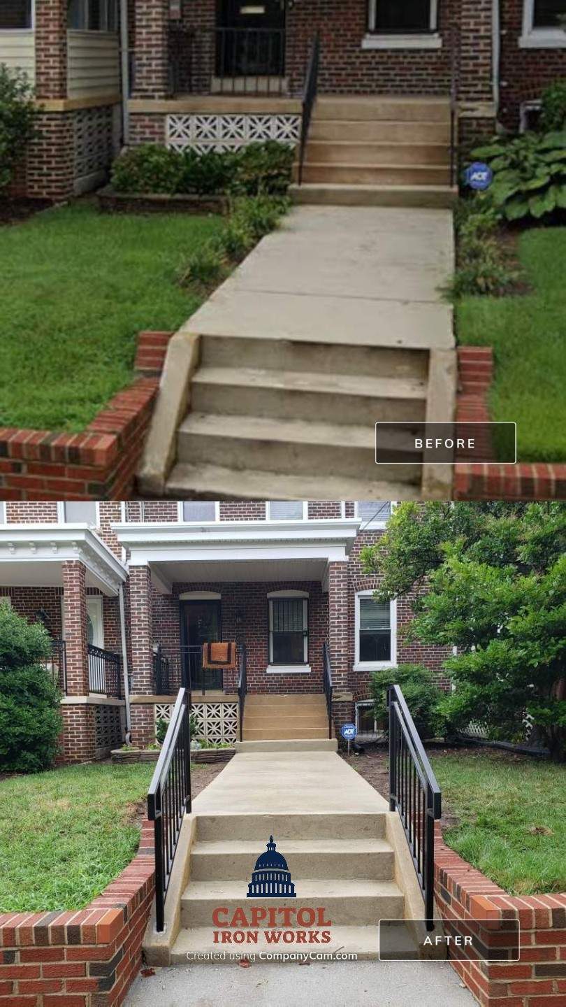 Traditional Vertical Picket Iron Railings – Residential Exterior – Washington, DC by Capitol Iron Works