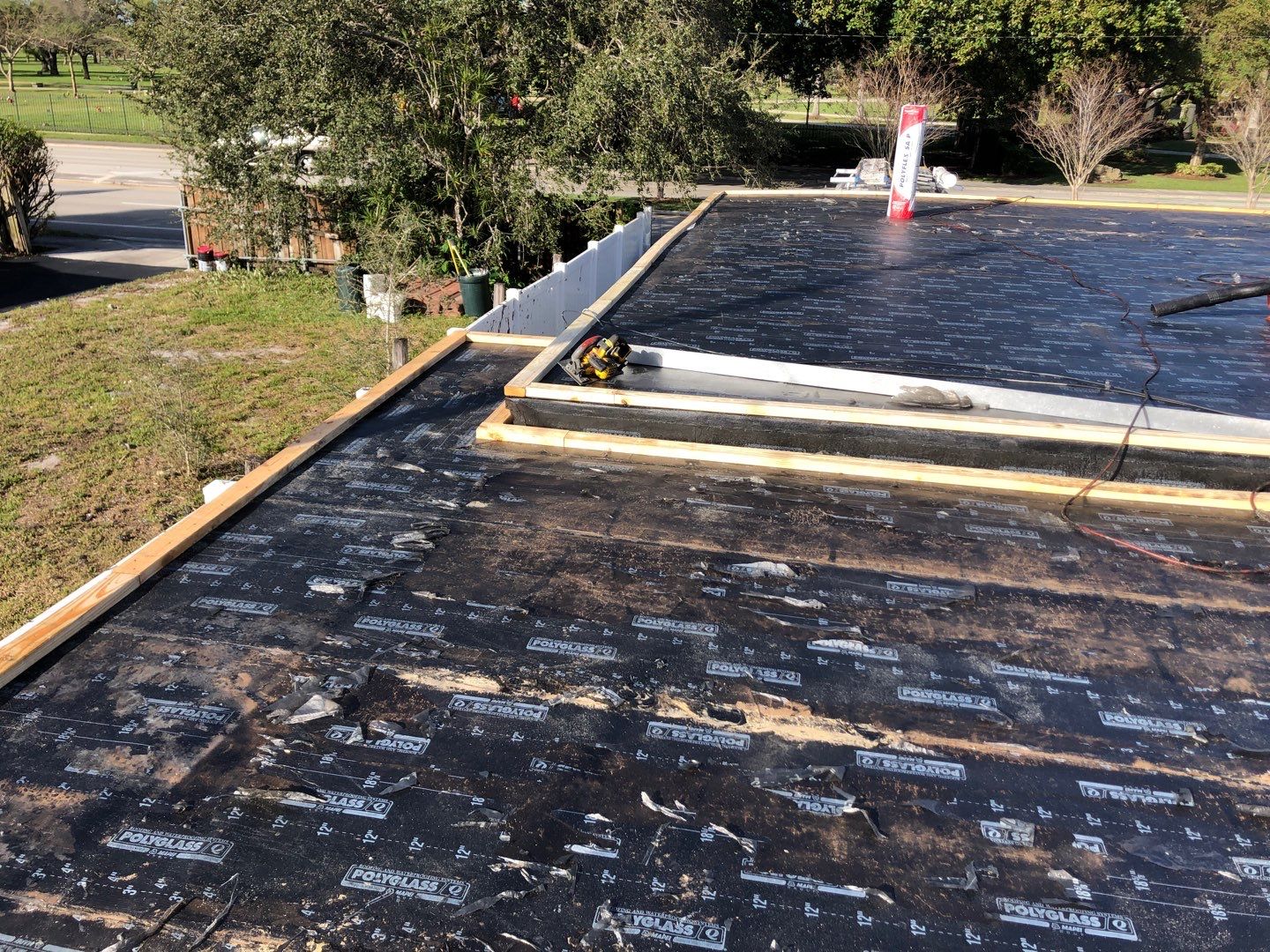 Residential Re-Roof using Polyglass Self-Adhered Flat Deck by First Due Roofing