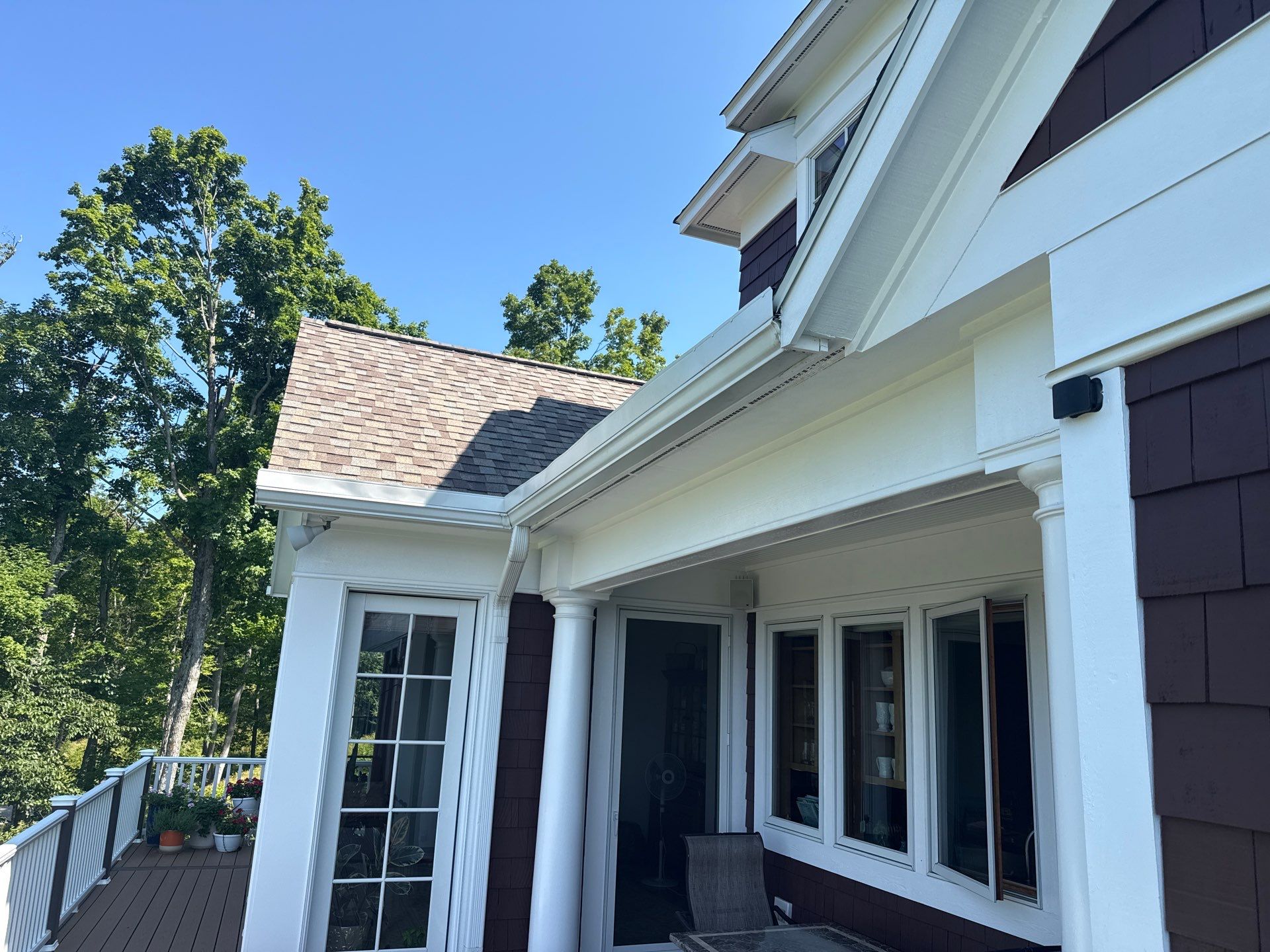 Sunesta Retractable Awning Installation in Harbor Springs by Rainbow Seamless Systems