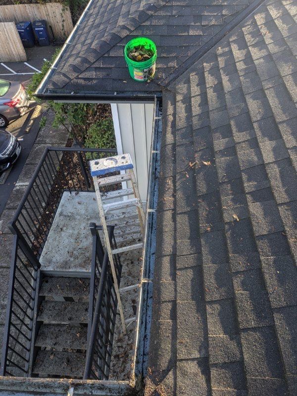 HOA gutter cleaning after photo.