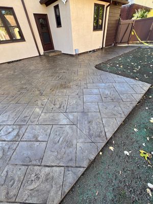Majestic Ashlar stamped concrete patio 