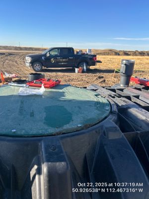 Full Septic System Installation With Polyethylene Tanks In Alberta