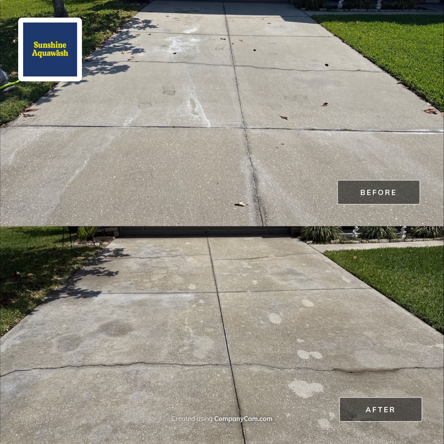 Concrete Driveway Oil Stain Removal | Harrison Ranch Community | Parrish, FL by Sunshine AquaWash