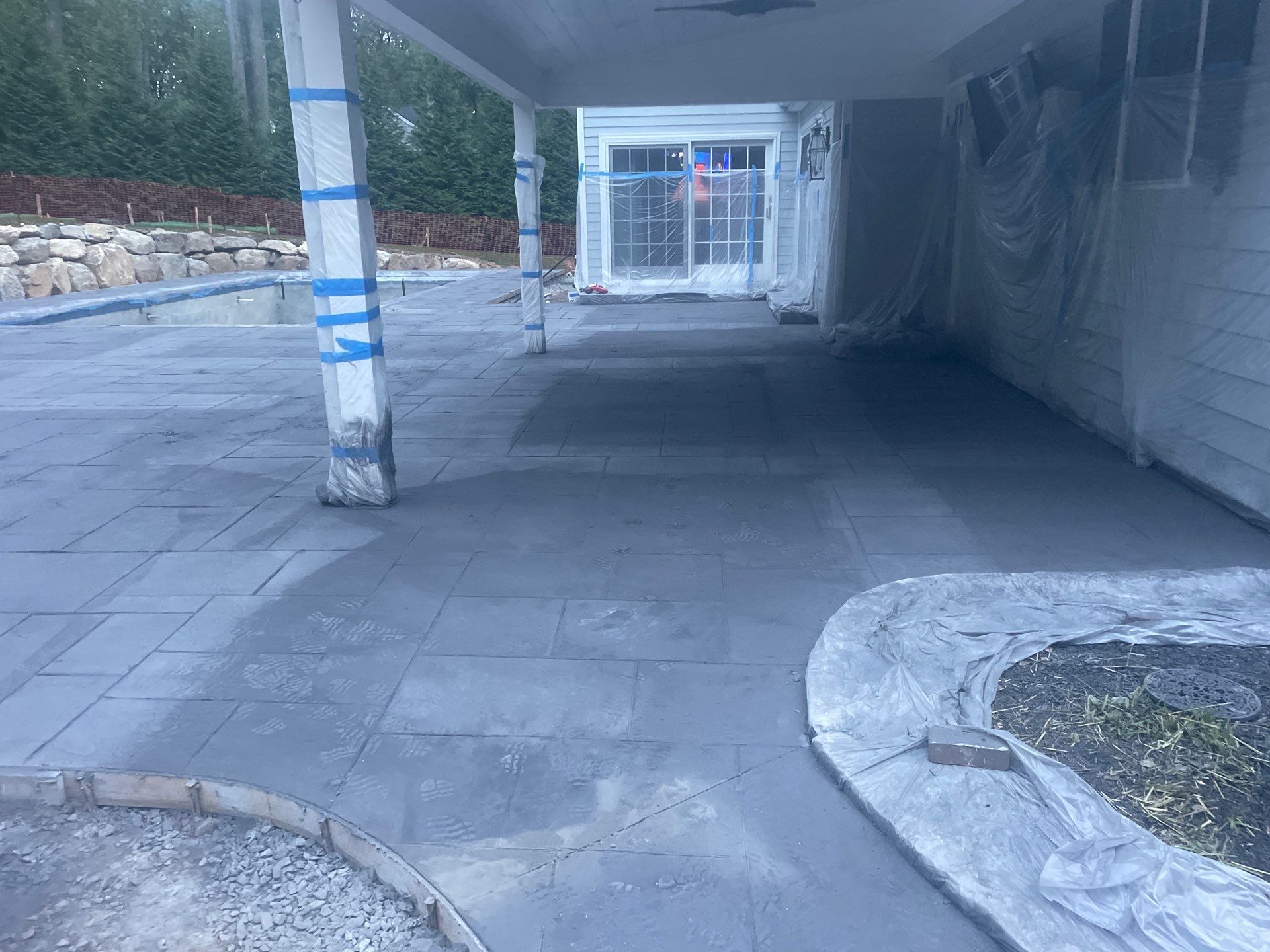 Stamped Concrete Pool Deck  by Architectural Concrete Design