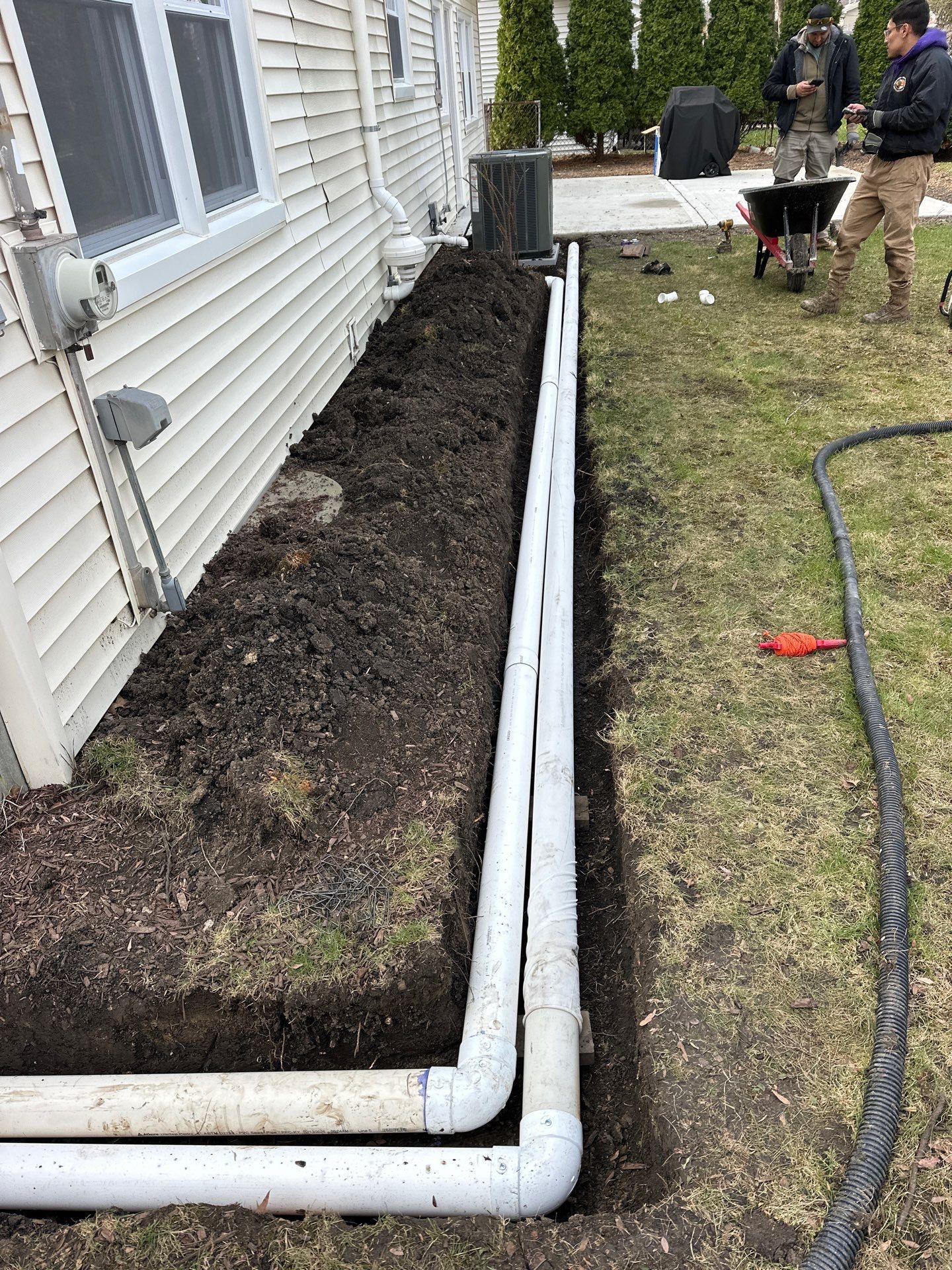 French drain and Sump pump reroute to flo well by A&N