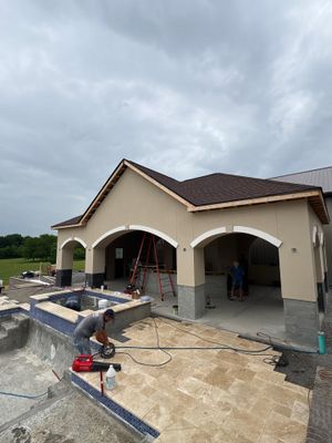 Custom Stucco Pool House and Pavilion Construction in Cross Plains