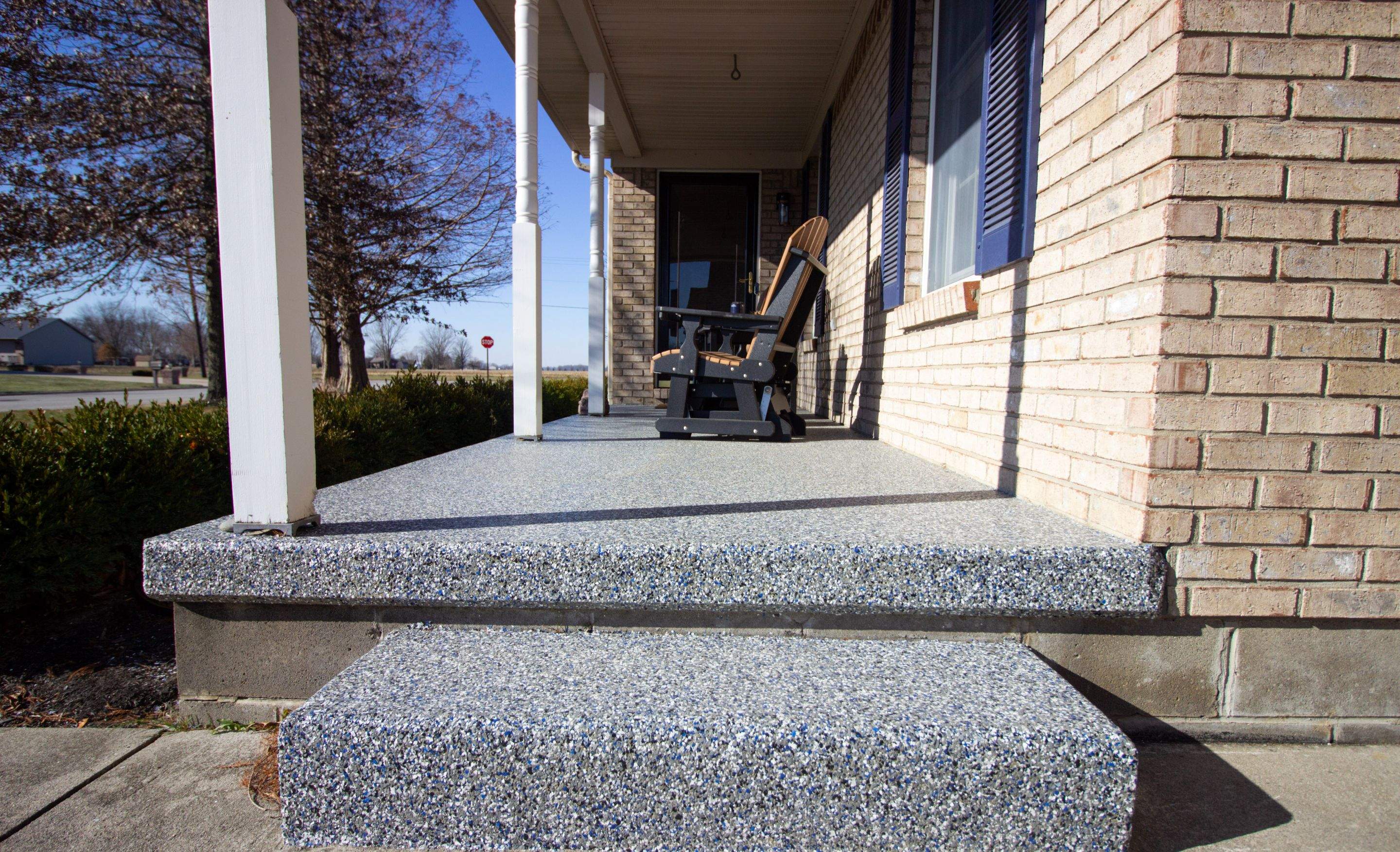 Patio Installation using Galaxy Blue by Your1DayFloor.com