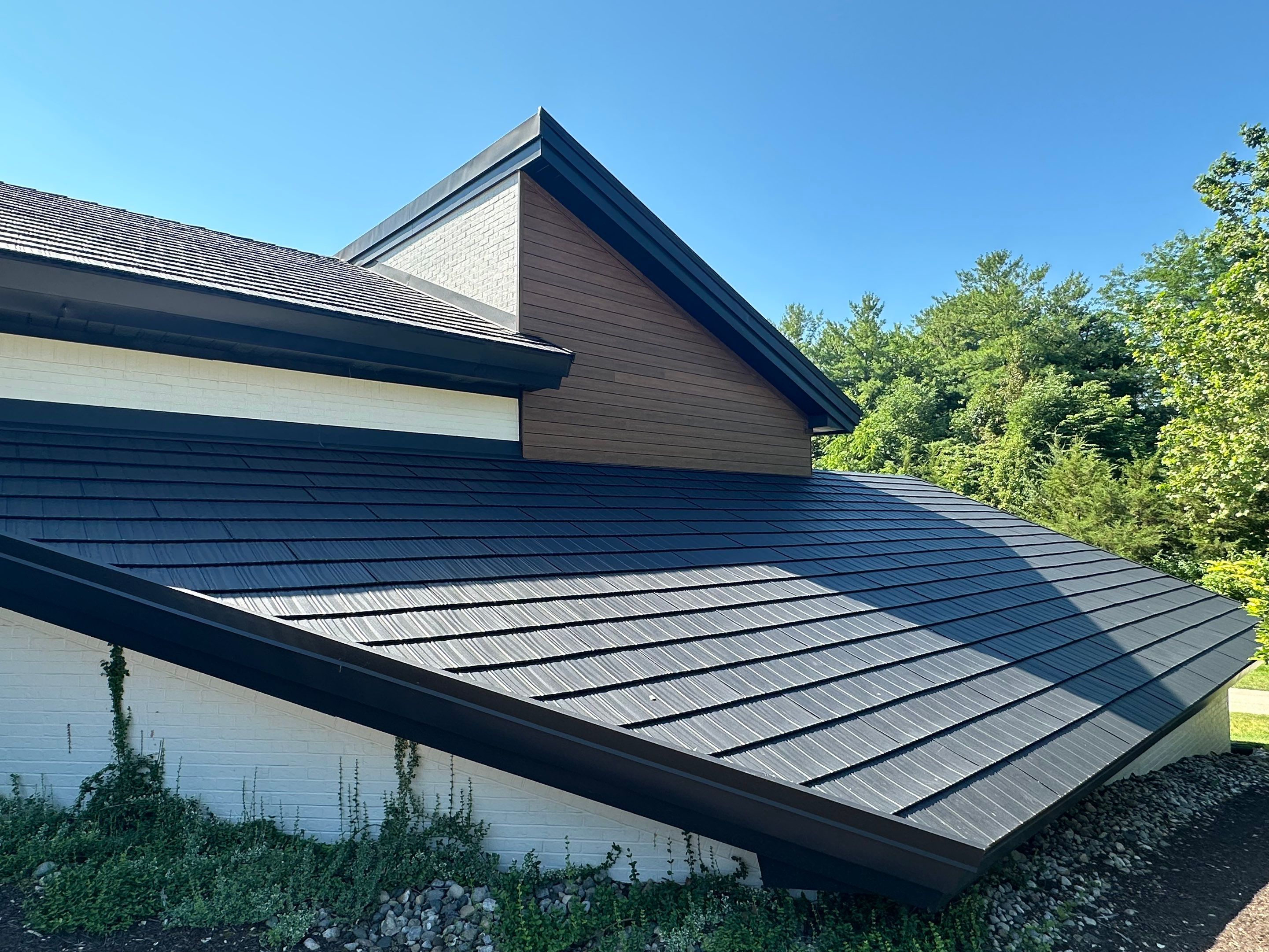 Black Frost Metal Shake Roof & Modern Exterior Renovation – Fort Wayne, IN by 4Ever Metal Roofing