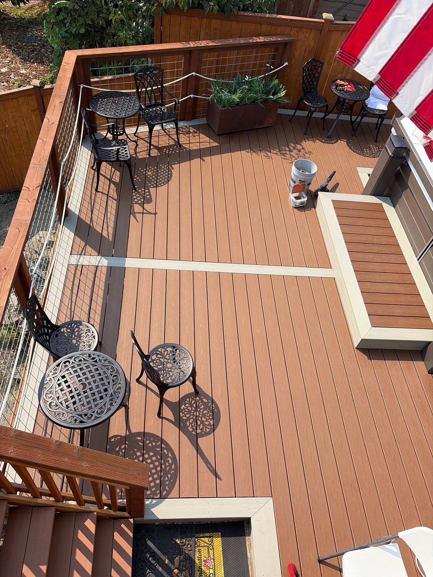 Tacoma Custom Composite Deck and Hot Tub Surround with Retaining Wall by Emerald City Energy 