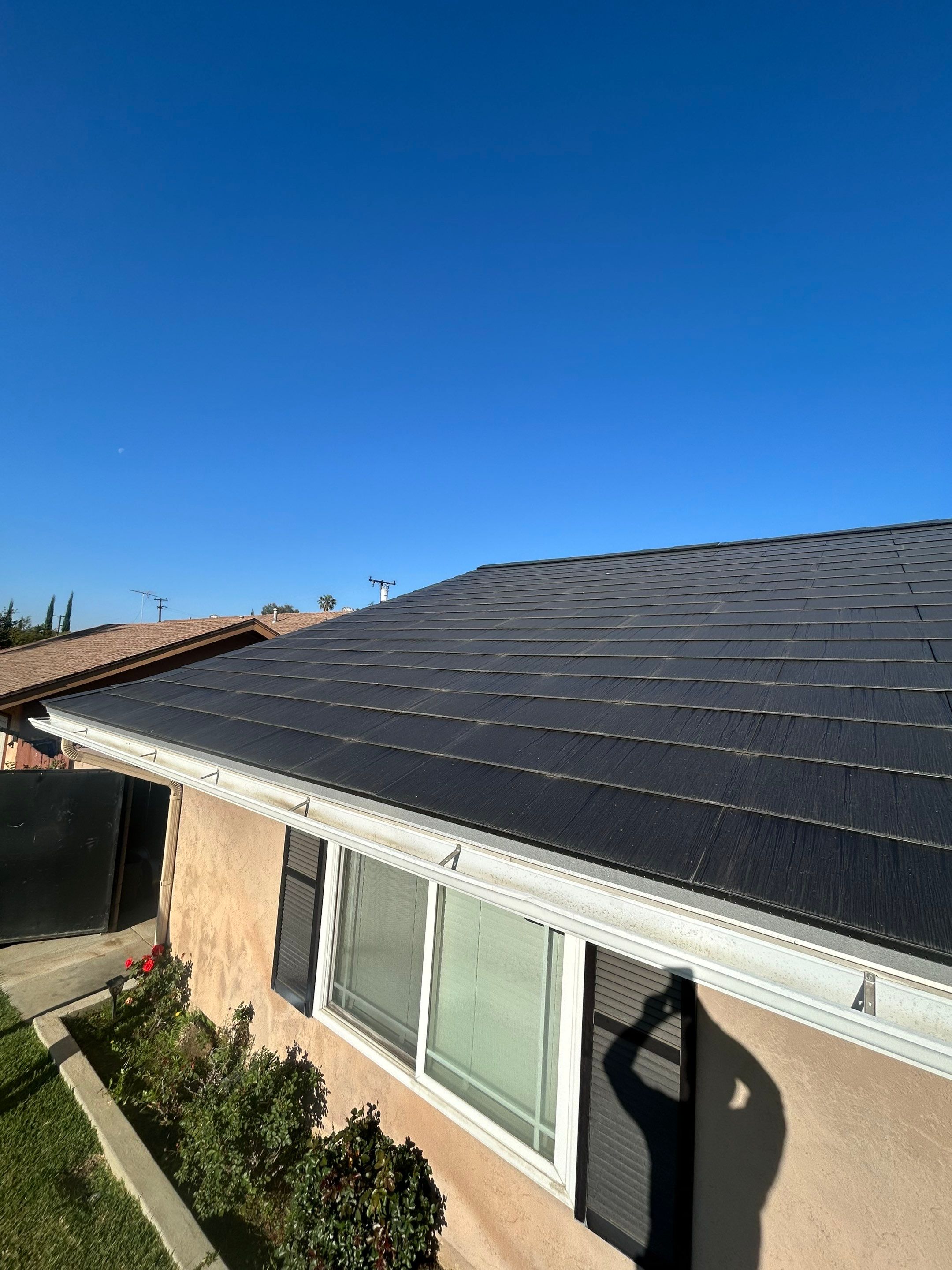 Tesla Roof Cleaning in La Verne Ca by Palm Coast Solar Cleaning