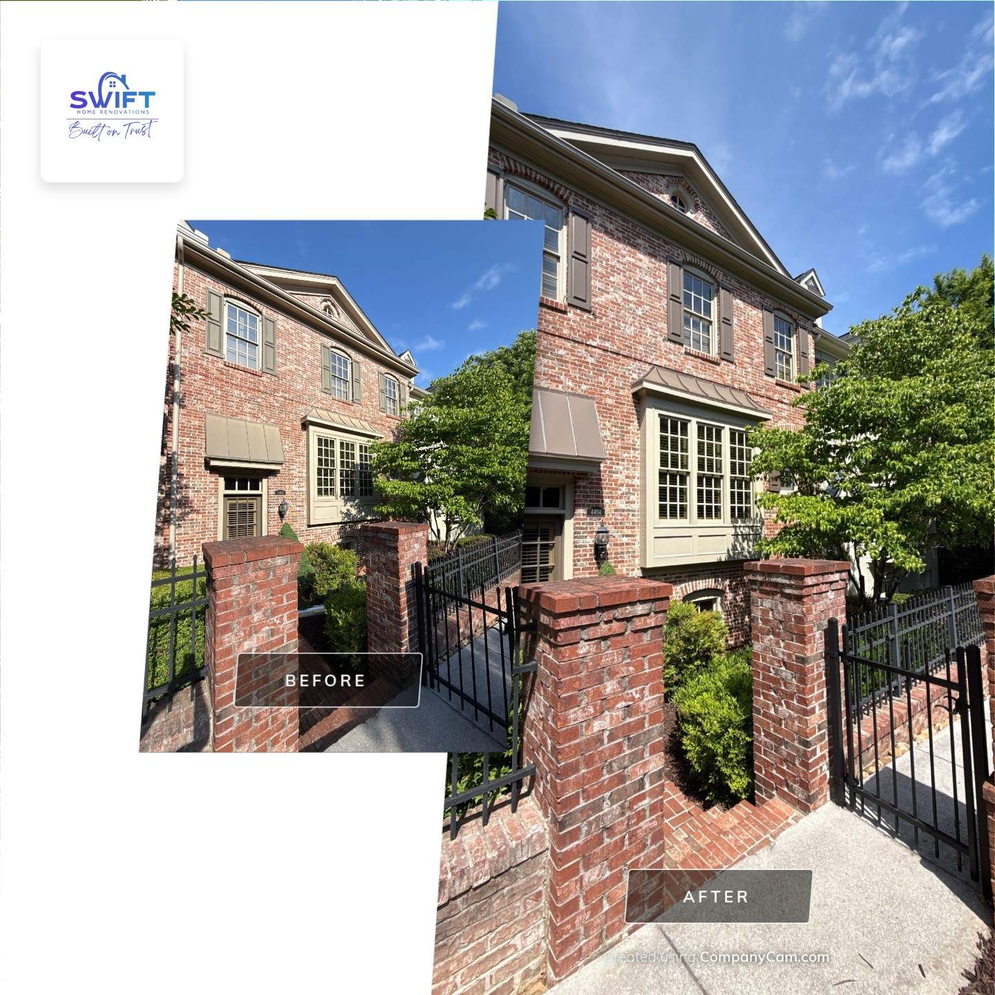 Exterior Trim and Garage Door Painting for Smyrna Townhouse by Swift Home Renovations