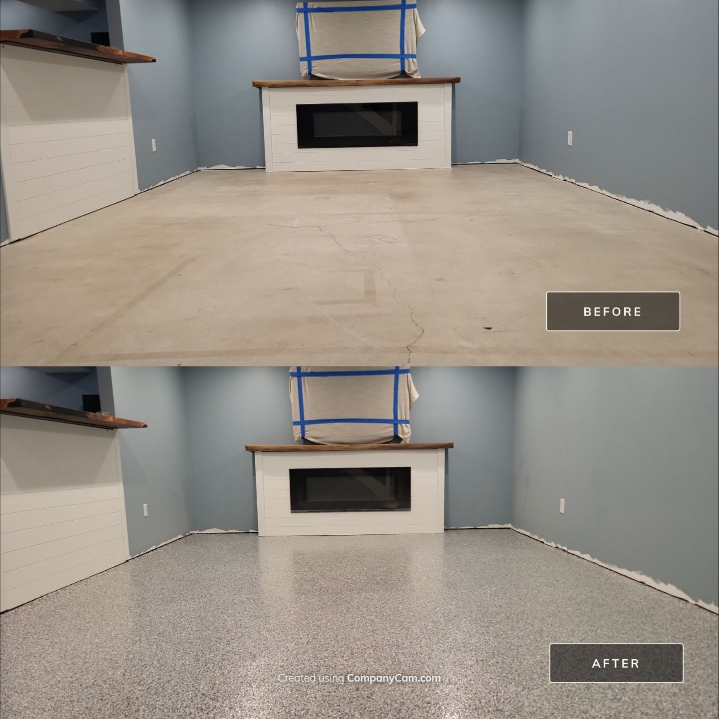 Basement Transformation by Revival Concrete Coatings, LLC