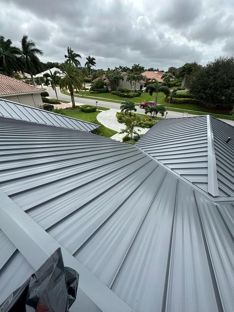 Residential Standing Seam Metal Roof Installation in Boca Raton by AJF ROOFING INC