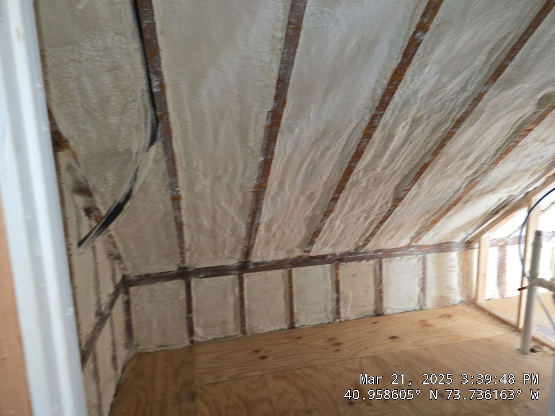 Attic Insulation using open cell spray foam by NYS Foam & Energy