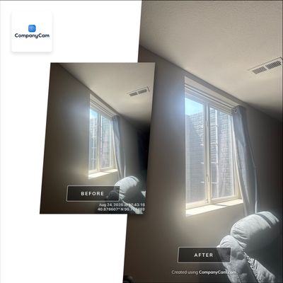Lincoln Basement Window Drywall Repair and Ceiling Texturing