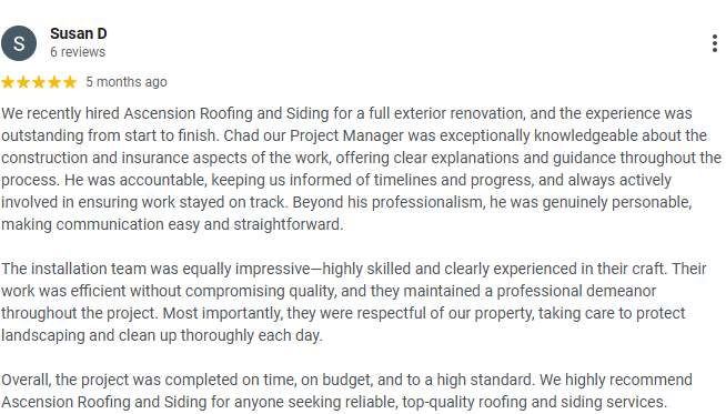 Roof & Siding Replacement  by Ascension Roofing & Siding