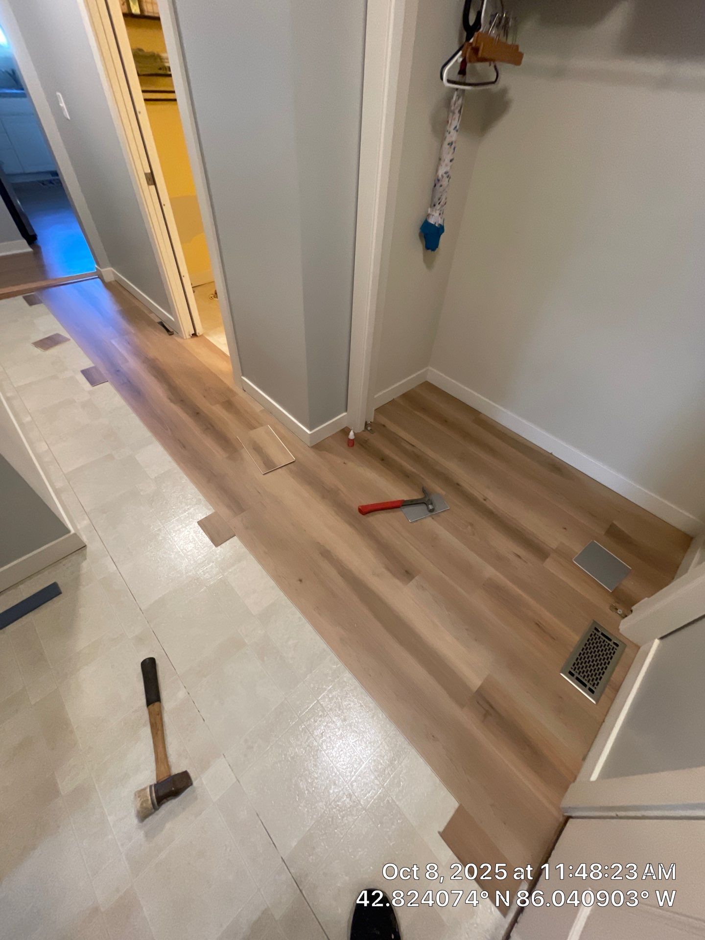 LVP Install to high traffic entry, custom threshold! by RTBaldwin Hardwood Floors