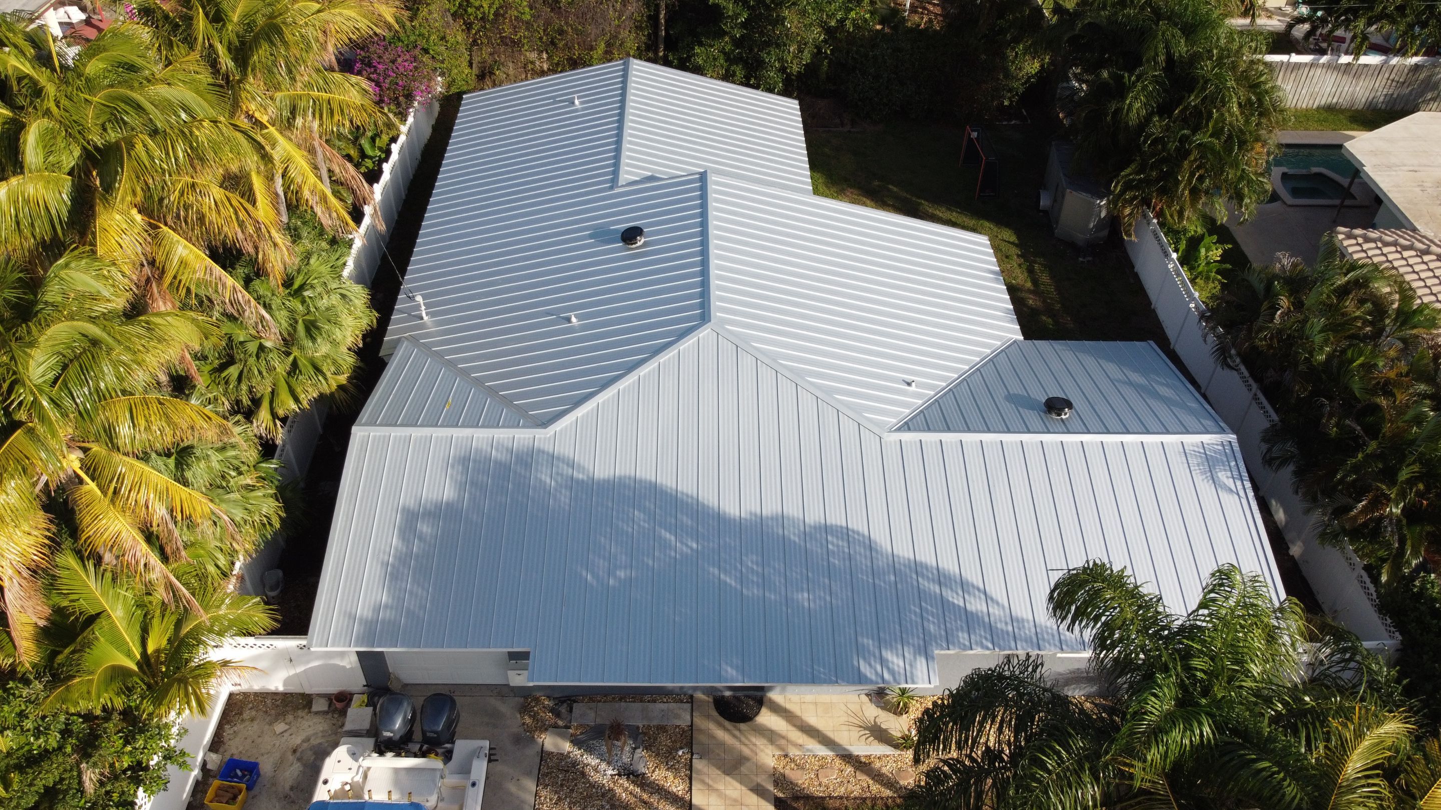 Residential Roofing Installation using 1" Nail strip metal roof by BLUES BROTHERS ROOFING