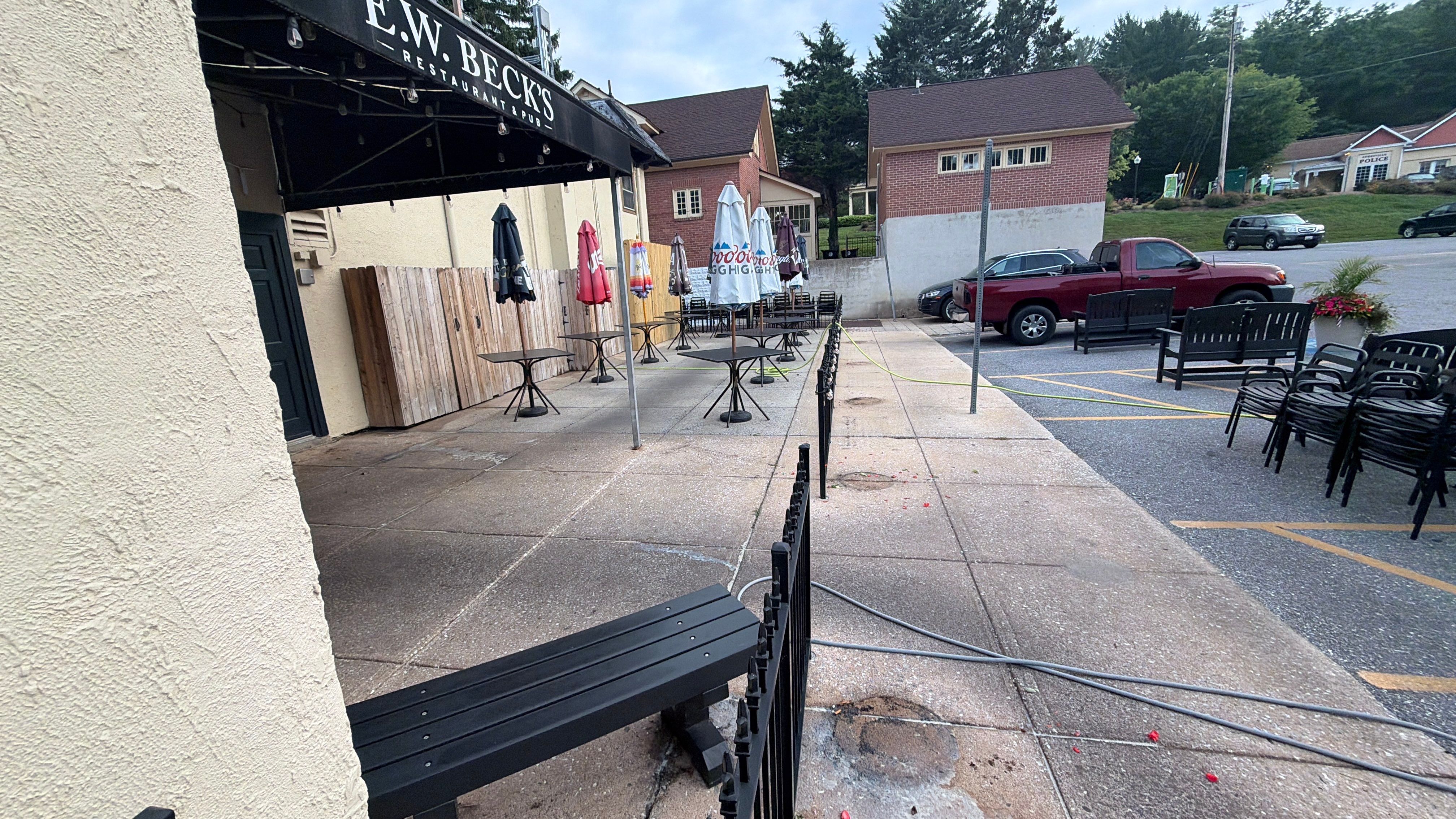Commercial Exterior Cleaning and Concrete Washing for Sykesville Restaurant by Baltimore Pressure Washers Inc.
