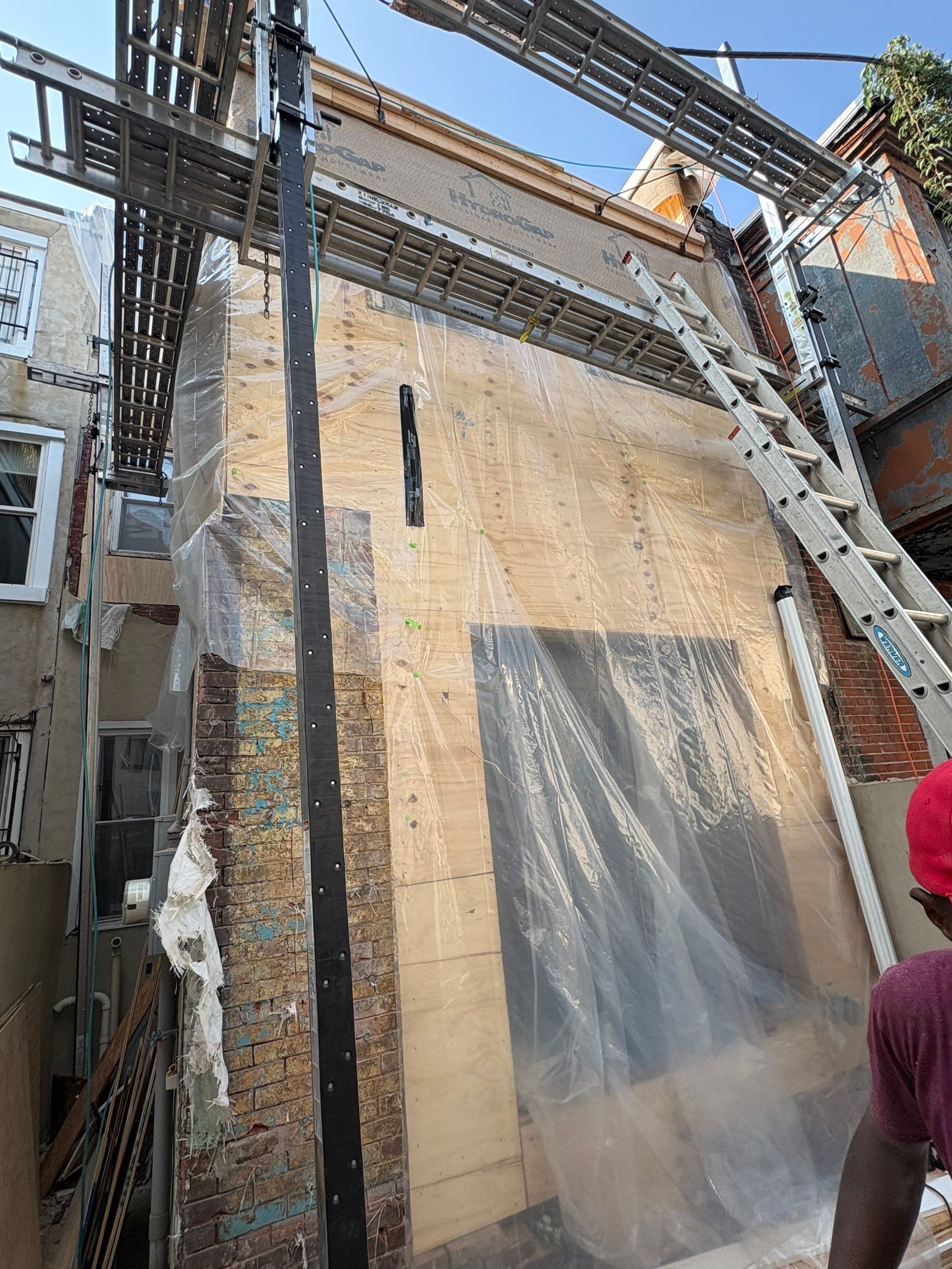 Back Wall & Fiberglass Roof deck Remediation by Philadelphia Quality Roofing