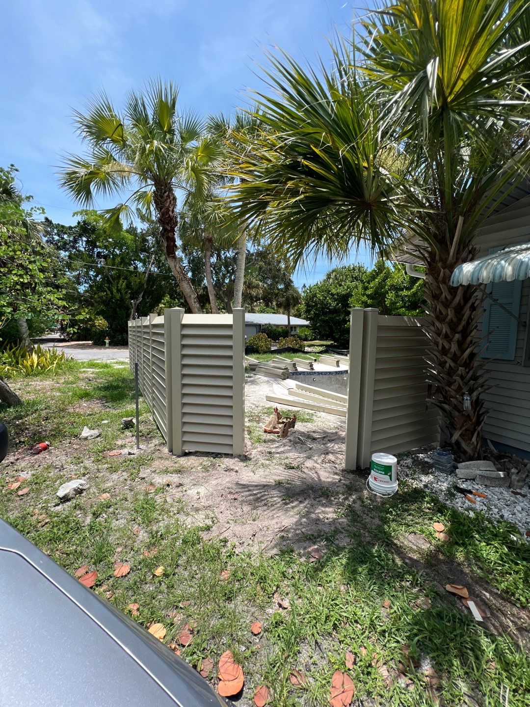 Sarasota, FL 6ft. Tall White Louvered Vinyl Privacy Fence by Asap fence and gates, LLC