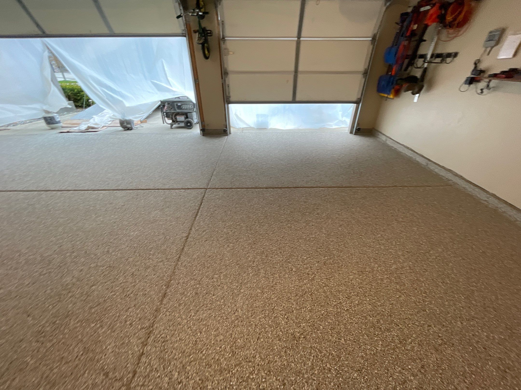 Garage Transformation using Pebble Beach and Front Porch using Greystone by Croc Coatings, LLC